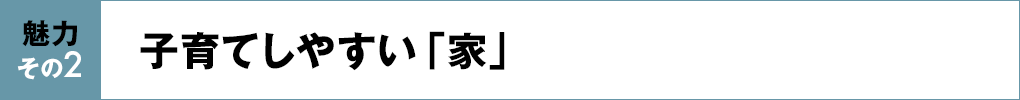 魅力その2 子育てしやすい「家」